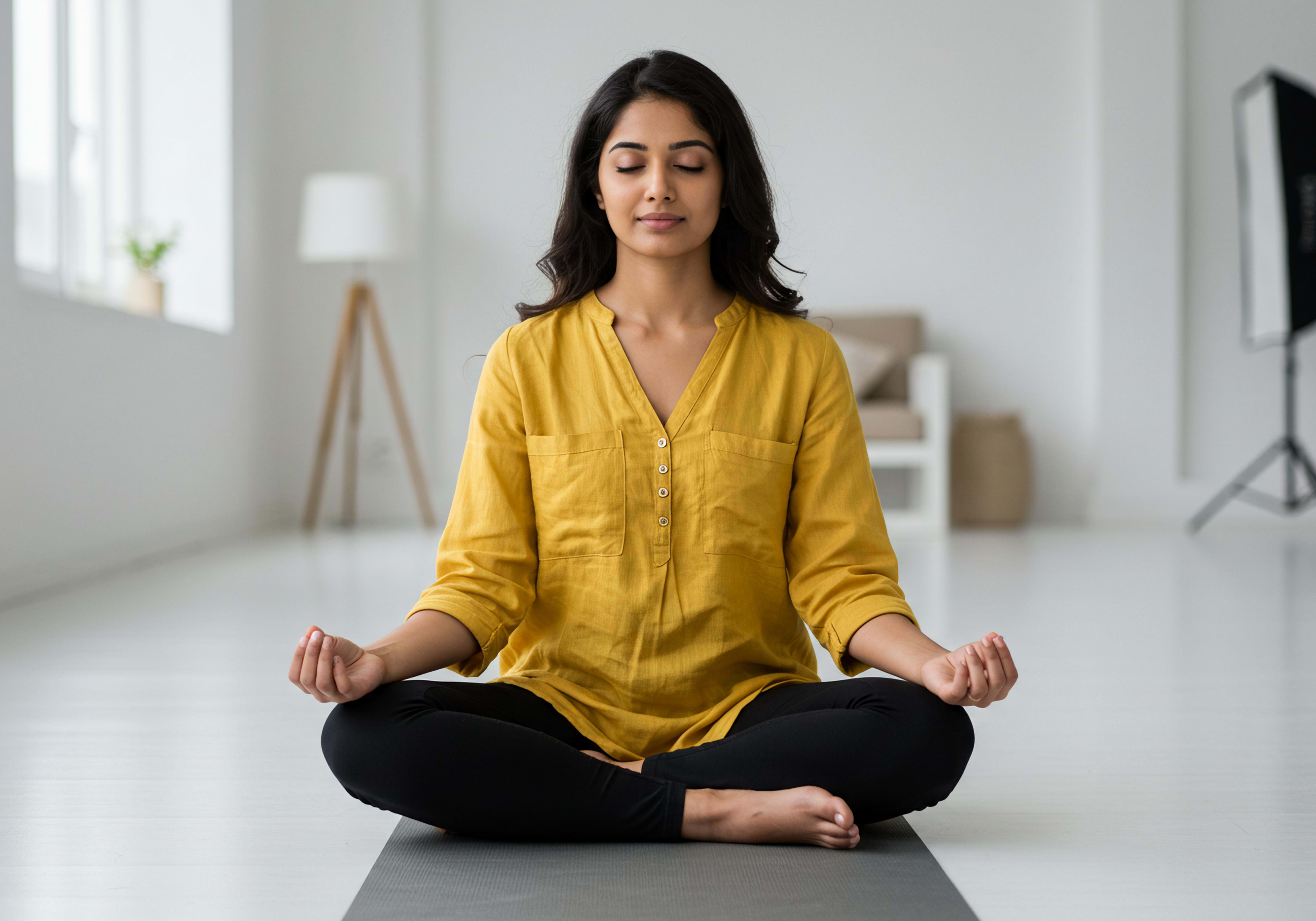 A Regus member taking a mindful moment during the workday