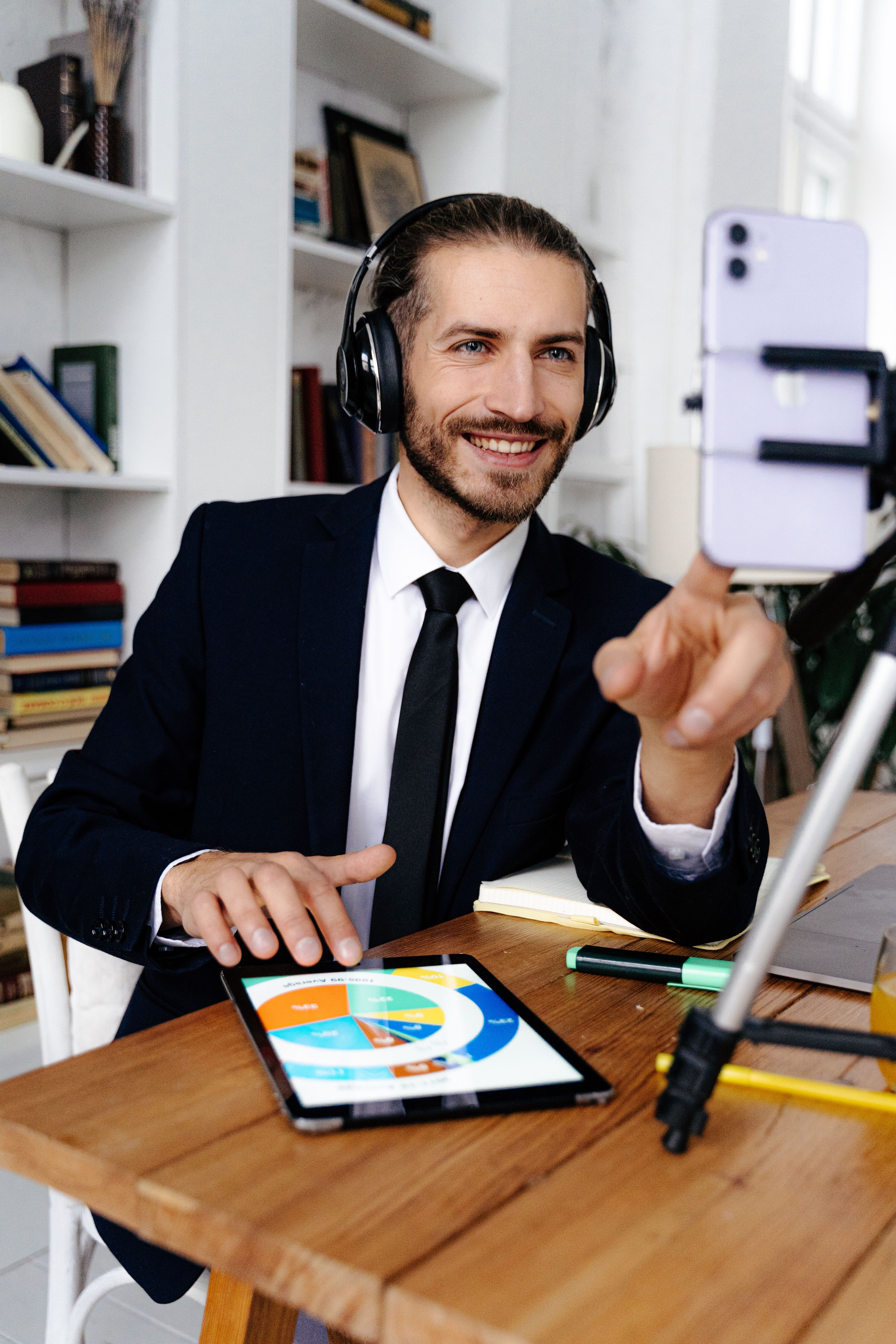 A Regus member joining a SuperMe coaching session from his desk